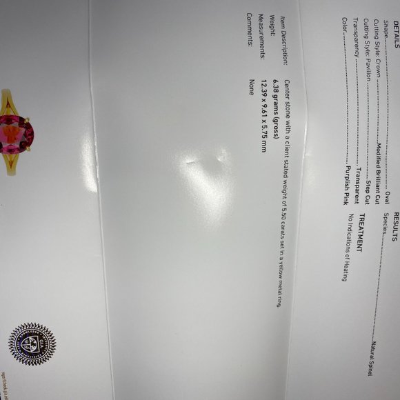 GIA Certified Spinel 5.50ct Solid 22K Gold Ring - Picture 7 of 7